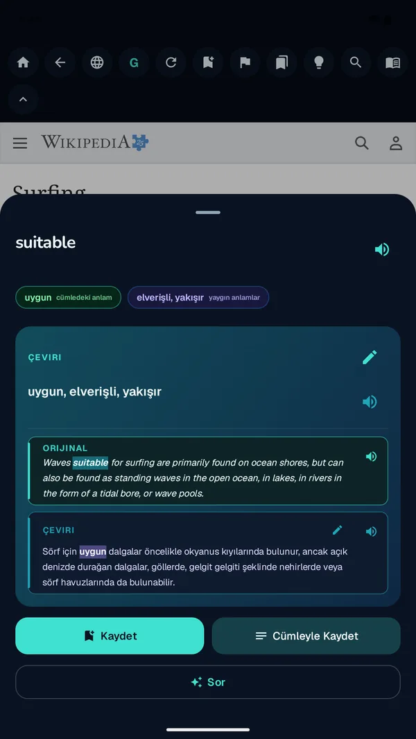 Web okuyucuda suitable kelimesinin çevirisi